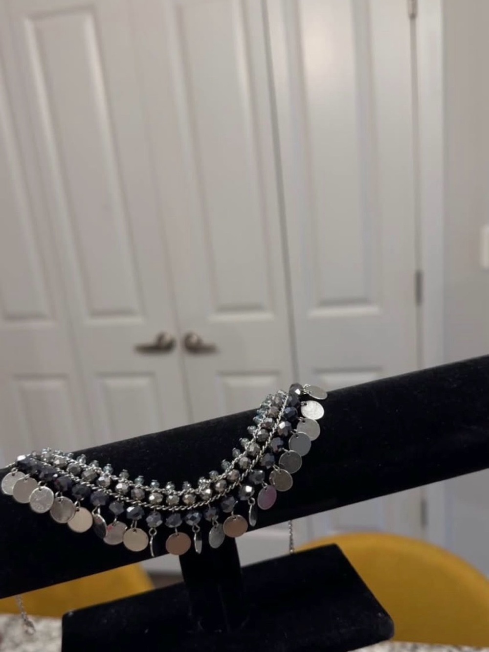 Old Navy Silver Layered Coin Fringe Bracelet